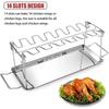 Stainless Steel Portable BBQ Chicken Leg Roasting Rack with Base
