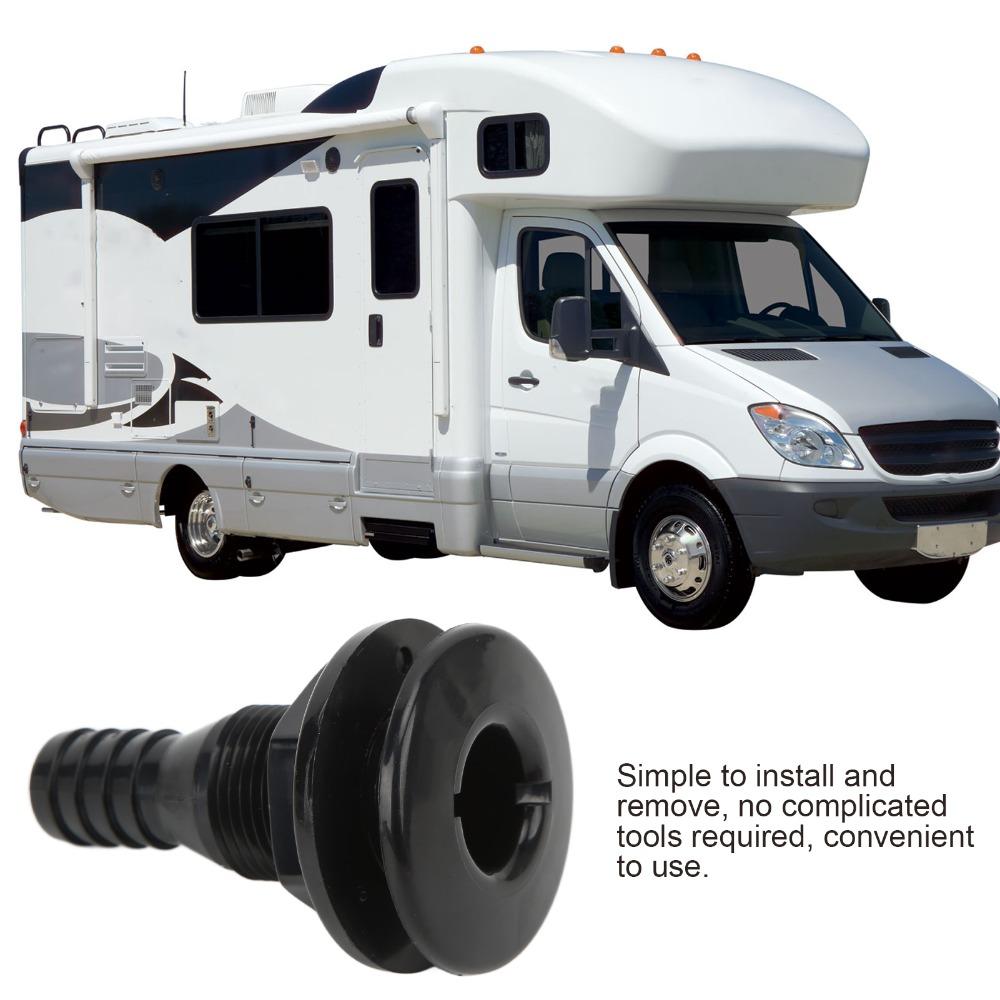 Multi-size Boat Through Hull Connector Black White Thru Hull Fitting ABS Plastic Straight Through Drain Outlet Boats