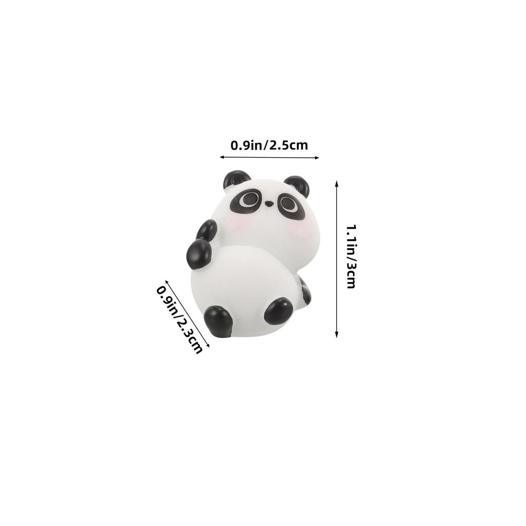 Veemoon Car Figurine Panda Cute Stylish Interior Dashboard Decoration Car Decoration Mini Tabletop Set of 6