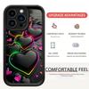 Nuova Cover Nera a Forma di Cuore Scanalato per iPhone 14/15/16/17 Pro Max - Protezione Elegante
