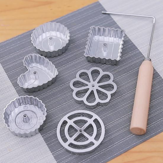 7Pcs/Set Beautiful Flower Shape Rosette Mold Reliable Anti-corrosion Metal Frying Timbale Mold Kitchen