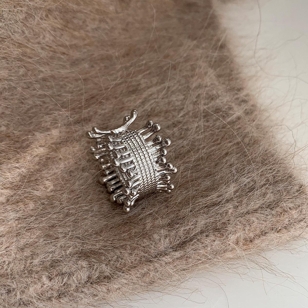 Trendy Adjustable Geometric Ring: Woven Texture for Women, Hip Hop Punk Style Open Adjustable