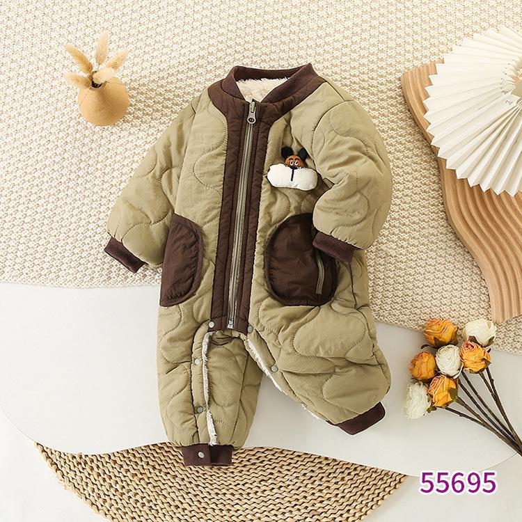 

Осенне-зимний флисовый и хлопковый комбинезон с длинным рукавом для малышей 90 cm армия зеленый