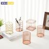 1pc Gold Metal Pen Holder for Desk, Makeup Brushes Cup, Pencil Holders and Office Home Organizer