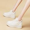 Wedge Sneakers With Lace Up Design Round Toe Non Slip Thick Sole Casual Daily Walking Shoes Available In Black Red White Laces F