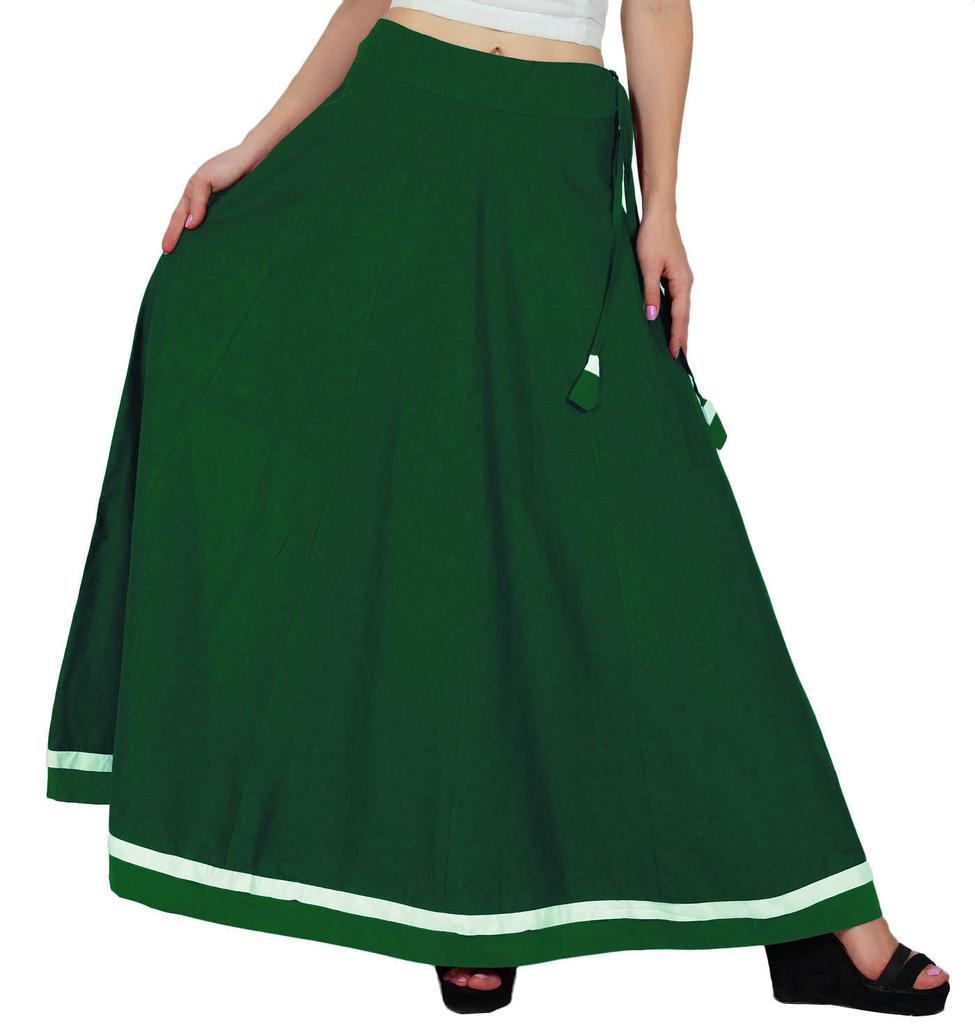 Bimba Women Long Boho Maxi Skirt Cotton Flared Skirts With Drawstring Waist