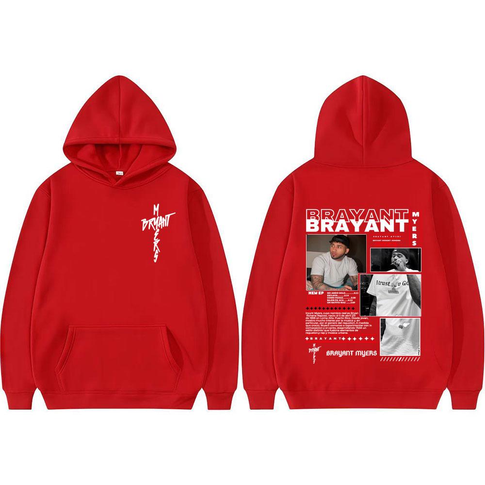 Rapper Bryant Myers 2025 Tour Cover Pullover Men Women Fashion Street Pop Music Hoodie Casual High Quality Oversized Sweatshirts