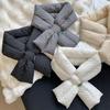 Scarf women's winter high-end sense new velvet thickened outdoor warm down cotton scarf scarf