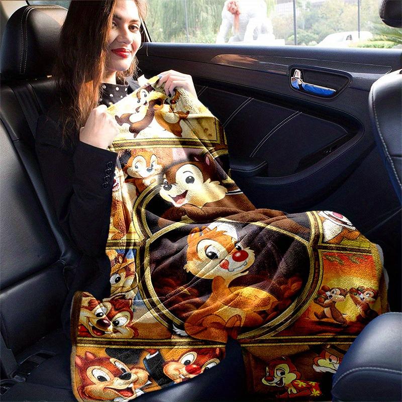 1pc. Cartoon Chip and Dale Blanket, Seasonal Home Decor Gift for friends, Couch, Bed, or Car, Soft Flannel Throw Blanket, Living Room, Trave