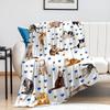 Cat Flower Digital-printed Polyester Bedroom Velvet Flannel Soft Sofa Cover Blanket Fleece Soft Sofa Cover Blankets for Beds
