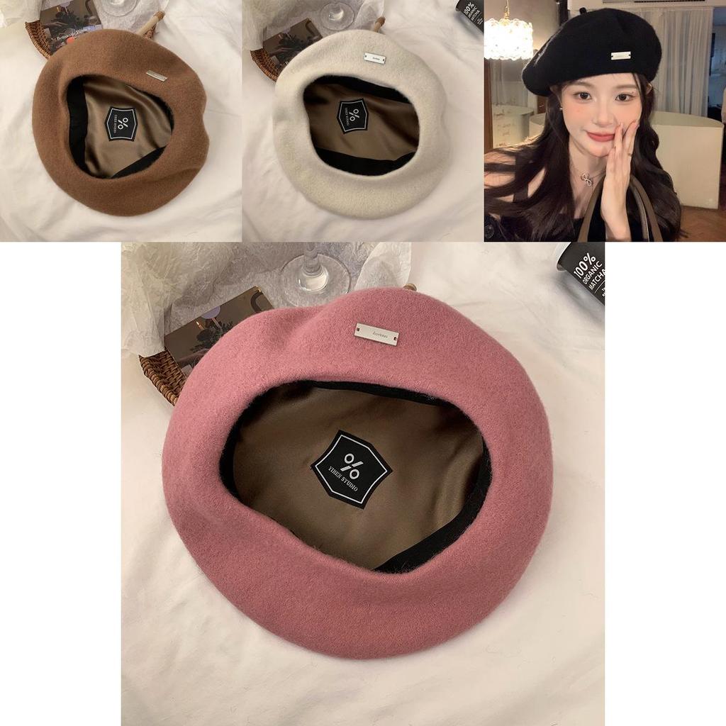 Stylish Black Wool Beret Hat For Women And Men Perfect For Autumn And Winter Wear