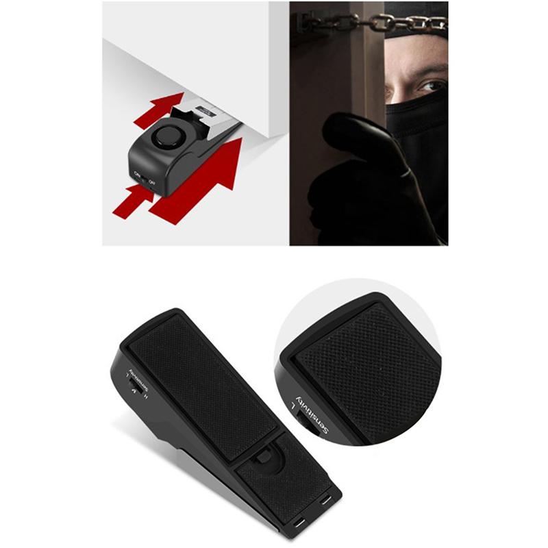 120 Db Wireless Door Stop Stopper Alarm Block Blocking System Anti-Theft Burglar Stop System Security Home Wedge Shaped