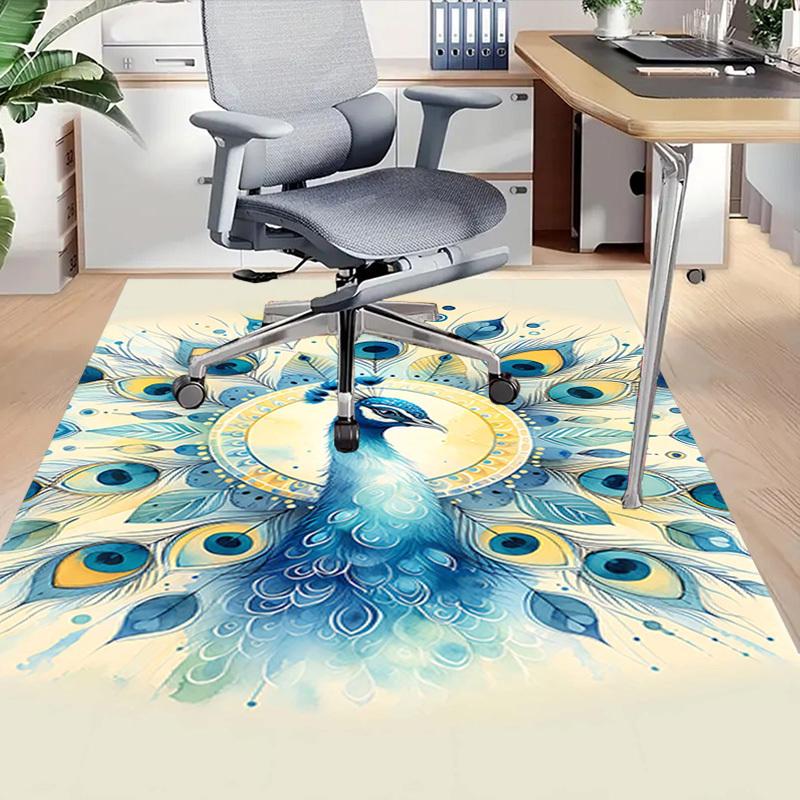 1PC Peacock Feathers Extra Large Non Slip Floor carpet, Office, family, Studio   Large Area Rug Indoor Rugs, Bold Statement Piece