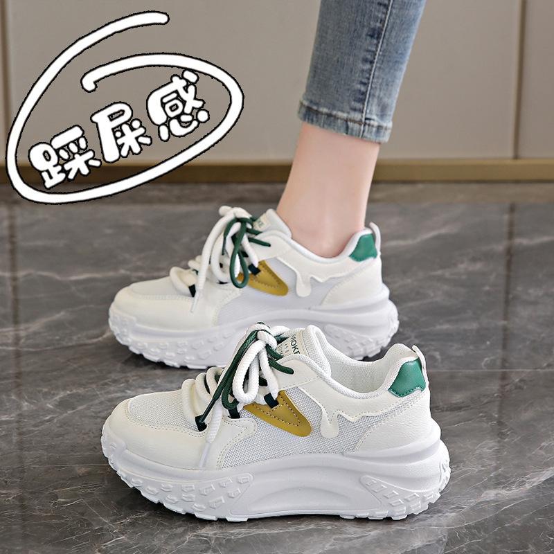 

Women s shoes foreign trade Korean version stepping on shit feeling thick-soled dad shoes spring and summer 2025 new soft-soled breathable runn 40