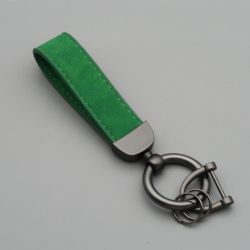 Custom LOGO Suede Leather Keychain Vintage Laser Engrave Car Key Ring Holder for Men and Women Personalized Key Chains Ring