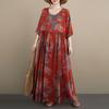DIMANAF New 2026 Summer Women Plus Size Vintage Lady Long Dress Beach Loose Oversize Maxi Floral Print Cotton