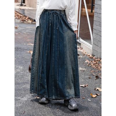 DIMANAF Plus Size Women Spring Wide Leg Pants Vintage Jeans Denim Harem Basic Elastic High Waist Trousers Oversize Fashion New Pants