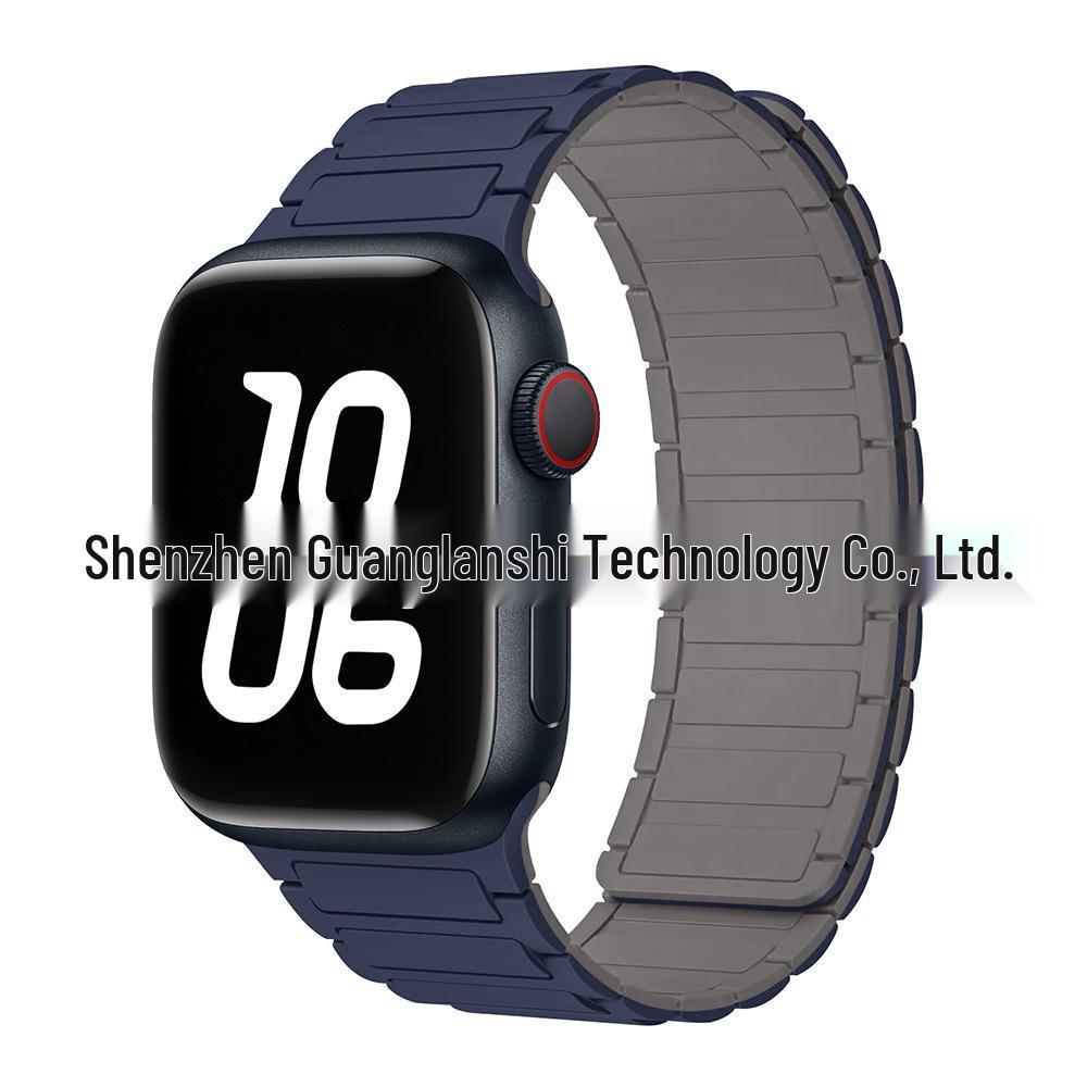 „Curea de culoare contrastantă din silicon magnetic S9 pentru Apple Watch Series 5-9”