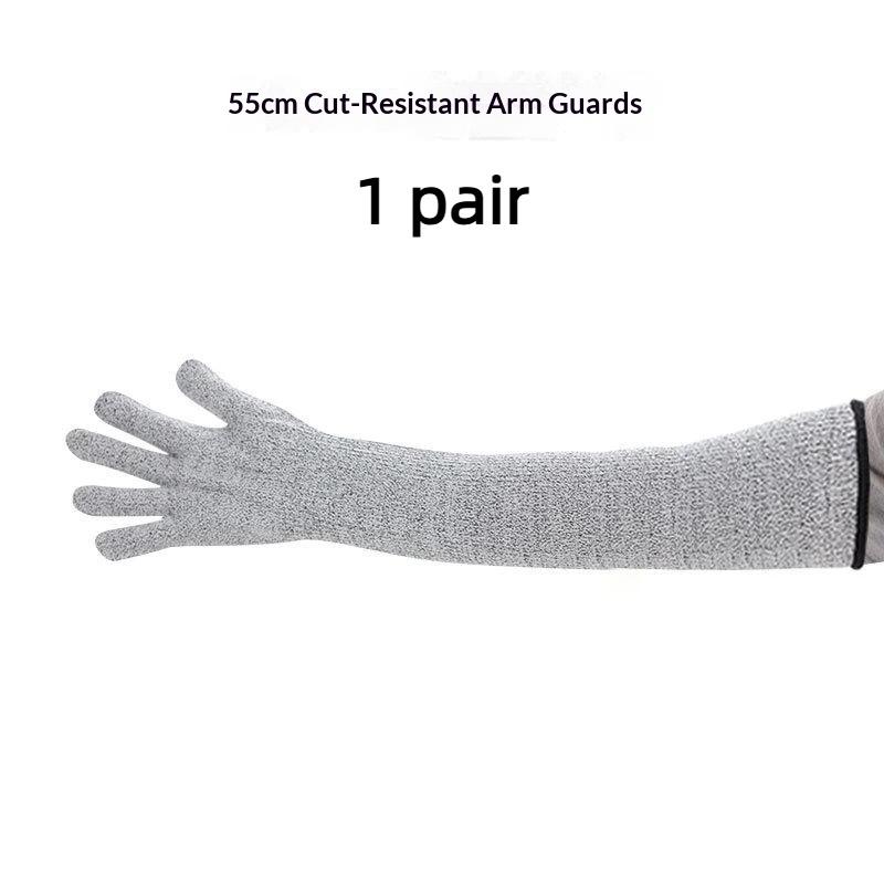 HPPE Level 5 Cut Resistant Arm Sleeves 1 Pair Anti Puncture Safety Sleeve for Glass Handling Construction Repair Work
