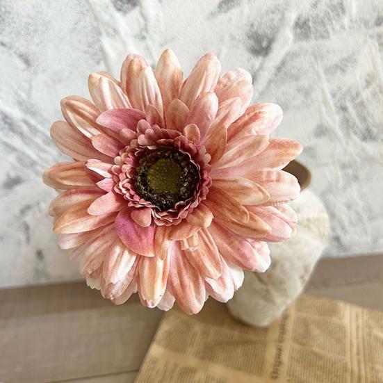 Artificial Gerbera Flower Real Touch Fake Silk Flower with Long Stem for Holiday Floral Arrangements Bridal Bouquet Home Wedding Party Decor