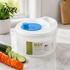 Kitchen Tool for Vegetables Vegetable Salad Spinner Manual Quick Drying Fruit Washer Multi Functional with Dehydrator Slicing Blade Design,