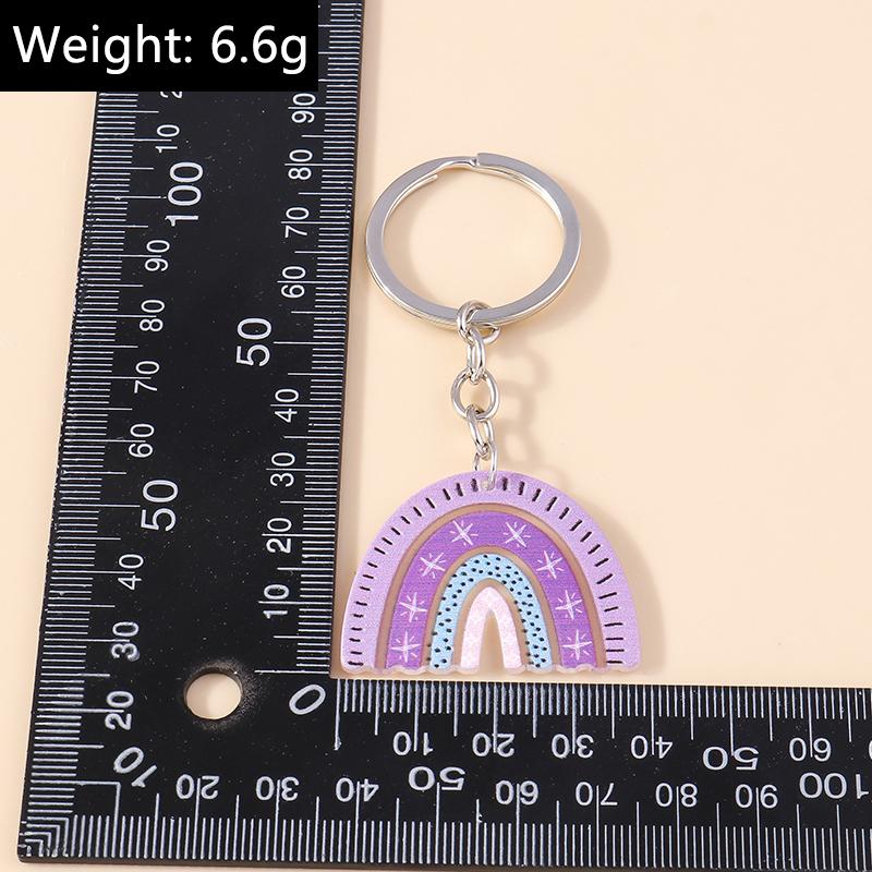 Colorful Rainbow Keychain Smile Cloud Key Rings Resin Key Chains for Women Girls Handbag Gift Jewelry Accessories