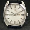 USED MENS ENICAR AUTOMATIC 167 SWISS DAY&DATE WHITE COLOR DIAL WATCH A432176-2 R110-a432176