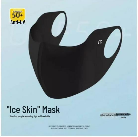 

2025 Women s 3D UV Protection Ice Silk Cycling Mask with Eye Corner Guard