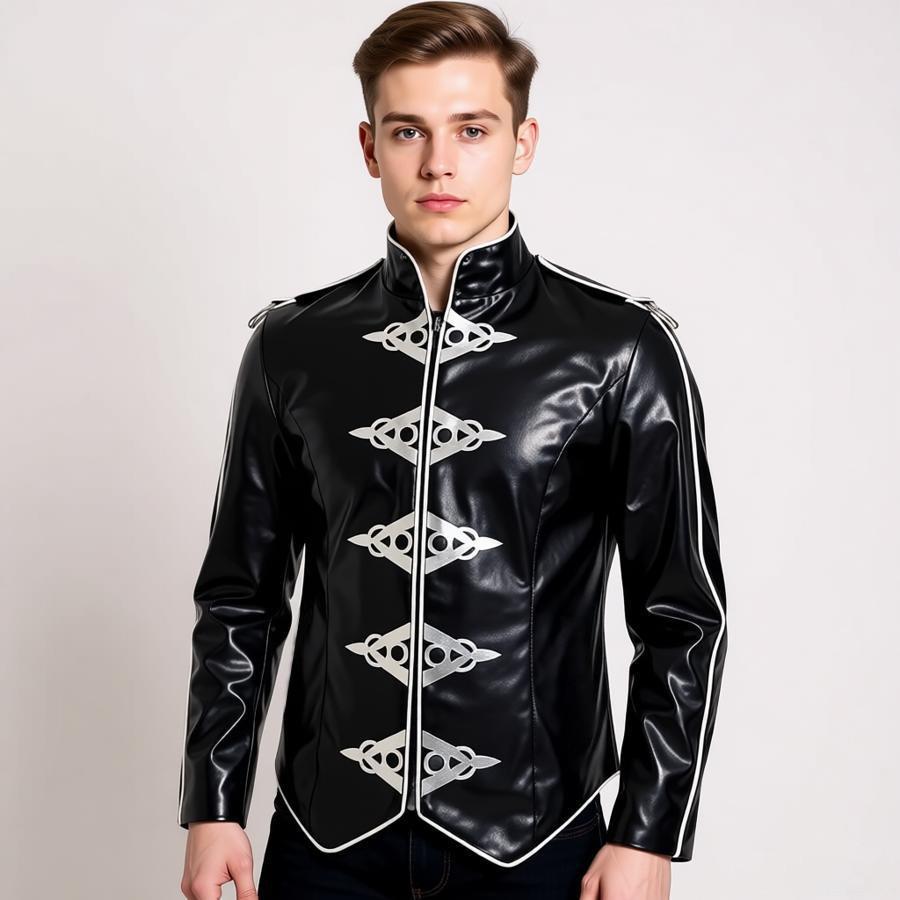 Michael Jackson Punk Black Pu Leather Jacket For Halloween Stage Shows