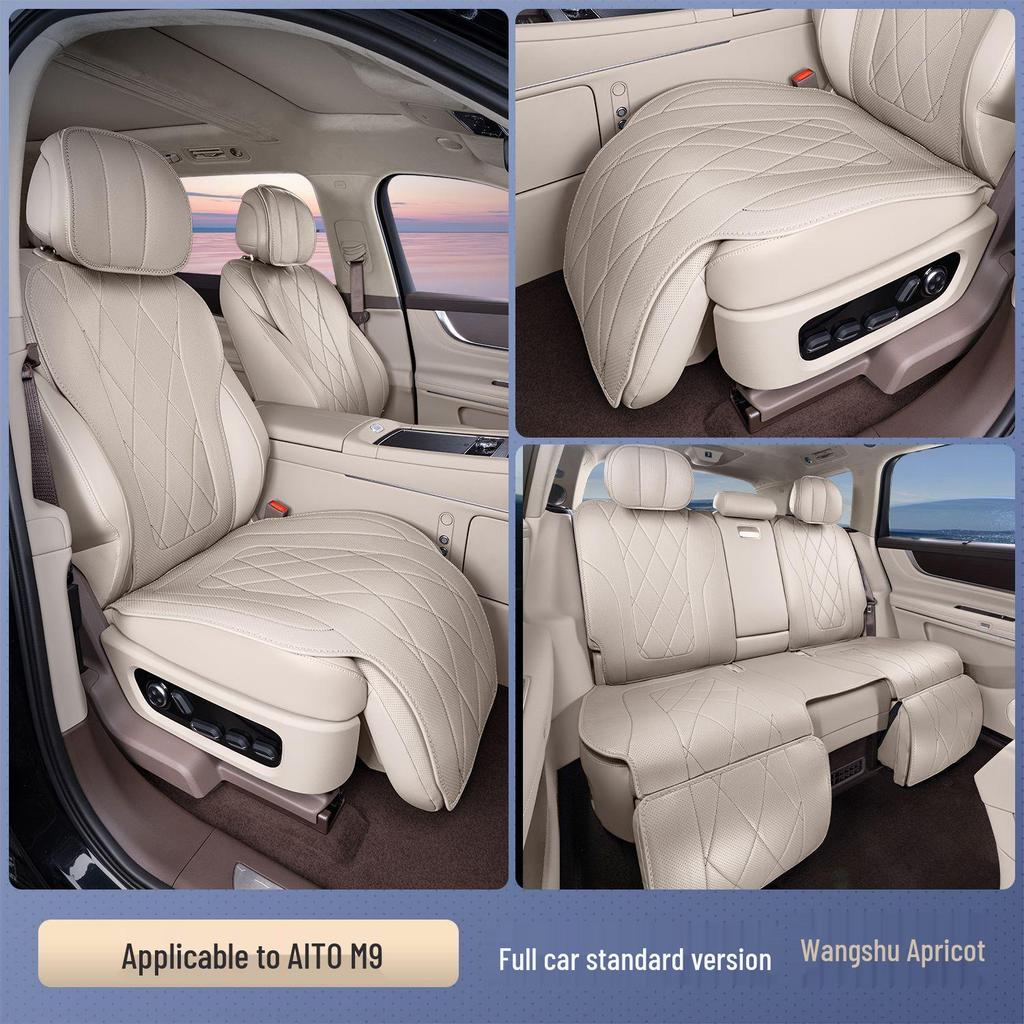 AITO M9 Universal Seat Cushion: Four Seasons, 5/6-Seater, Custom Fit, Enhanced Car Seat Cover.
