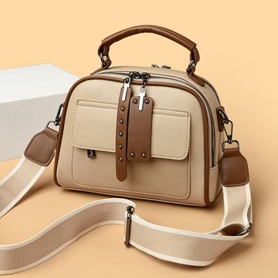 Luxury Retro Style Women Handbags Solid Color PU Leather Messenger Bag Fashion Leisure Travel Shoulder Crossbody Bags Girls Tote