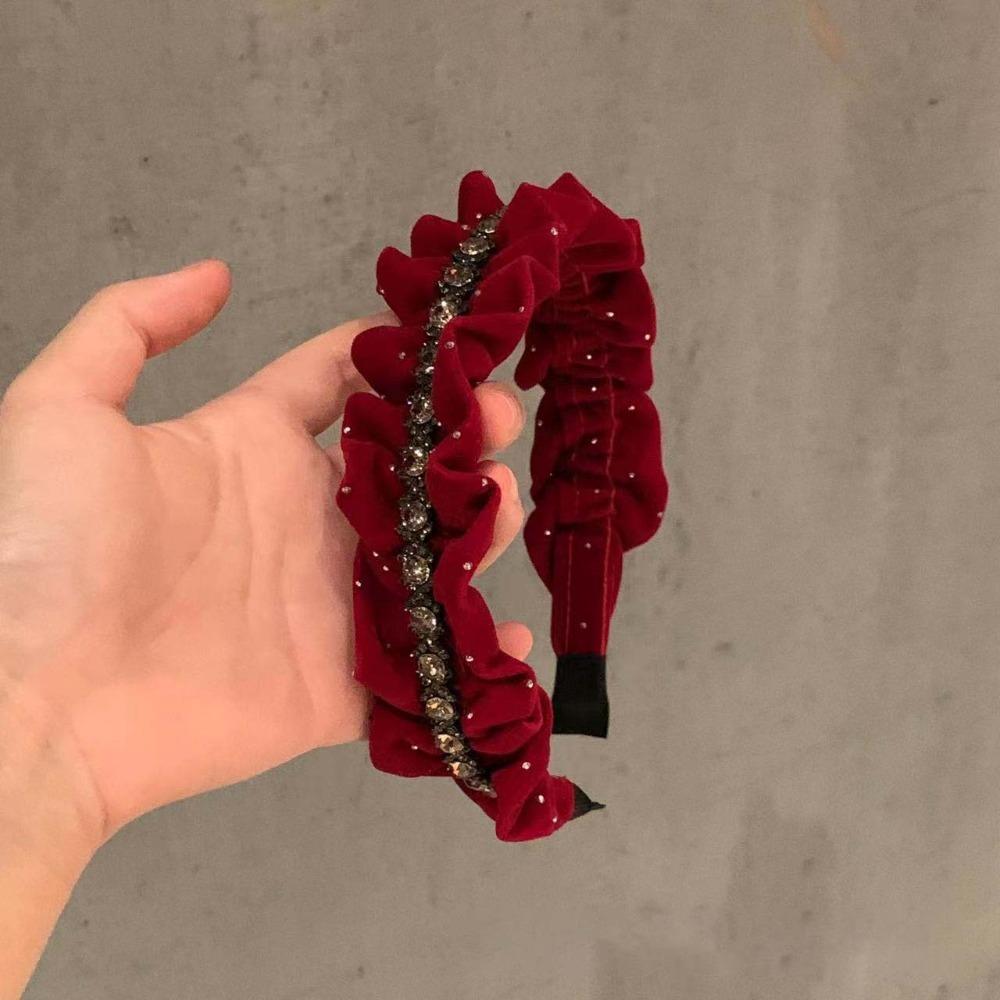 Elegant Shiny Rhinestone Headband French Style Women Sequin Hairband  Banquet