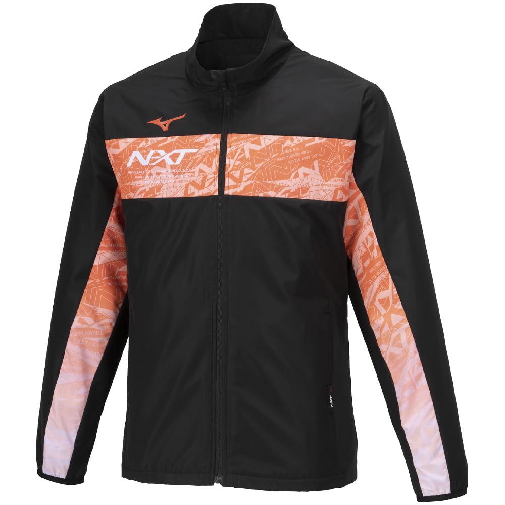 Mizuno Breath Thermo Warmer Training Size 2XL N-XT Jacket, Moisture-Wicking, Heat-Generating, Water-Repellent, Wear, 32JEA740, Black,