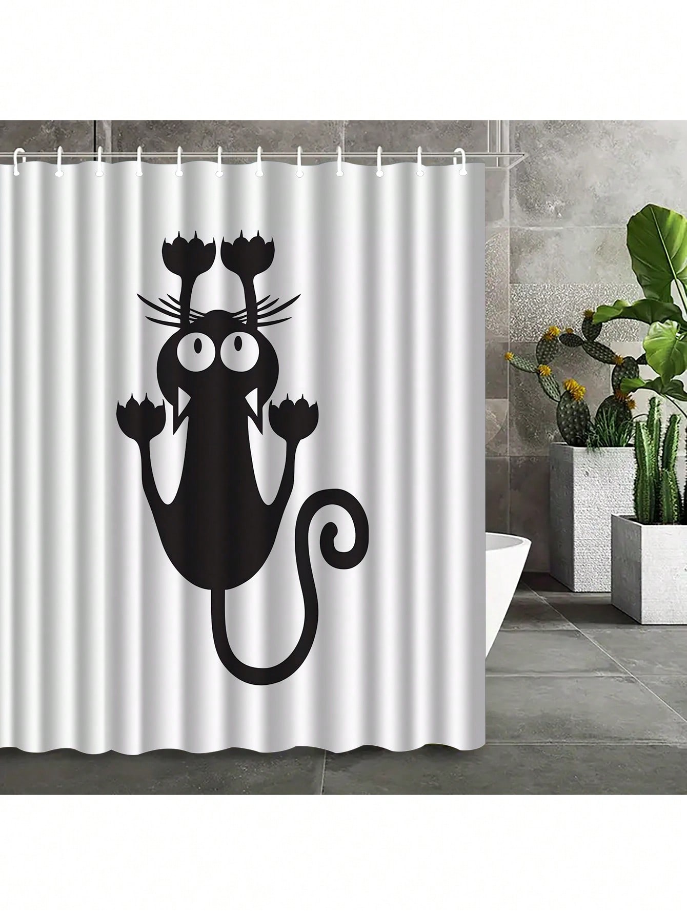 Playful Cat Shower Curtain: Embrace the Fun Design, Soft Fabric, and Whimsical Vibes for Your Quirky Bathroom 90x180cm