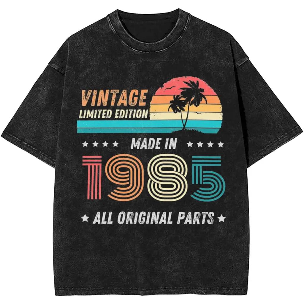 Made In 1985 Limited Edition Birthday Gift T Shirt T-Shirts Short Sleeve Classic Tops Cotton Crewneck Big Size Top Tees