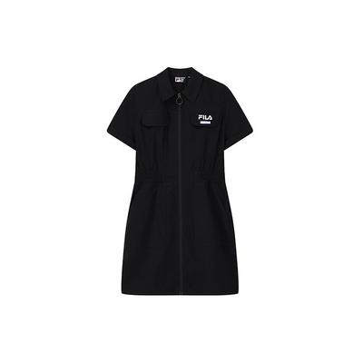 Casual Loose Versatile Woven Shirt Dress Women Dresses Black F11W229323FBK