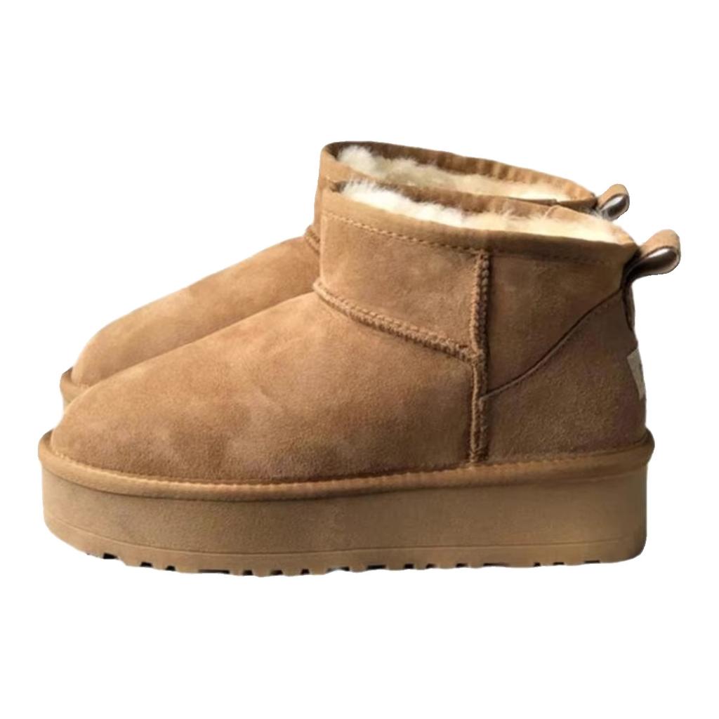 Star with the Same 2025 Autumn and Winter New Thick-soled Snow Boots Women's Fur Integrated Short Tube Winter Non-slip Thickened Hair