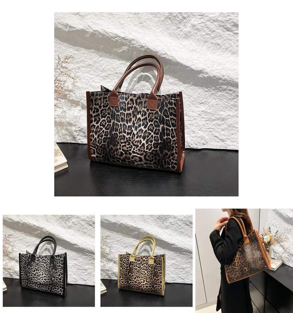 Trendy And Functional Leopard Print Tote Bag With Soft Structure Perfect For Modern Lifestyle