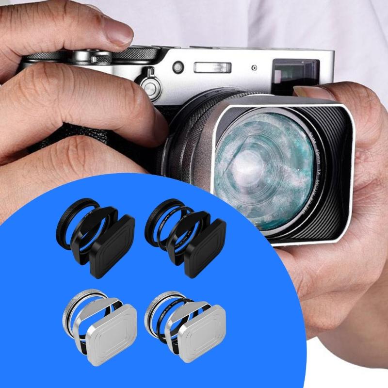Camera Lens Hood Aluminium Camera Mount Square Light Shield for X100V/X100VI/X100F Camera Lens Hood Replacement