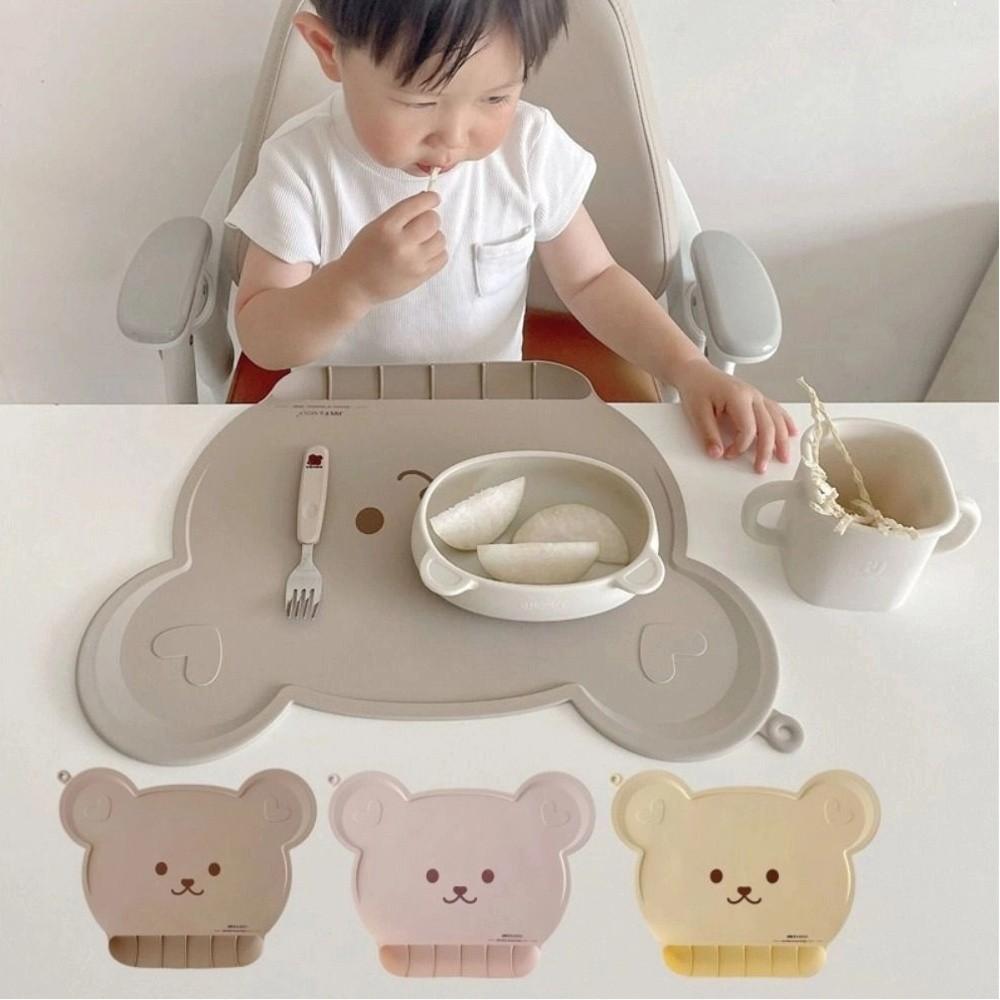 Bear Shape Kids Table Mat Waterproof Baby Placemat Cute Baby Silicone Placemat Baby