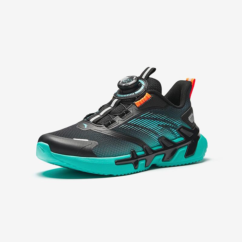 Anta Comfortable Sports Non-Slip Wear-Resistant Low-Top Running Shoes Kids Sneakers Black Green A312345531-2