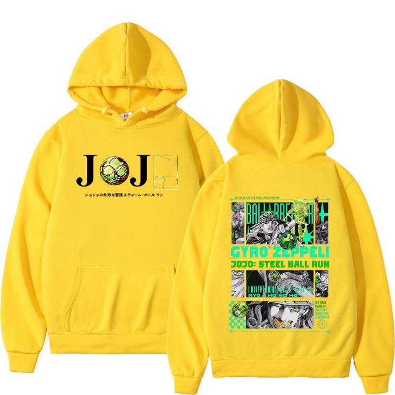 Anime JoJo Bizarre Adventure STEEL BALL RUN Gyro Zeppeli Hoodies Men's Clothing Fashion Hooded Sweatshirts Long Sleeve Pullover
