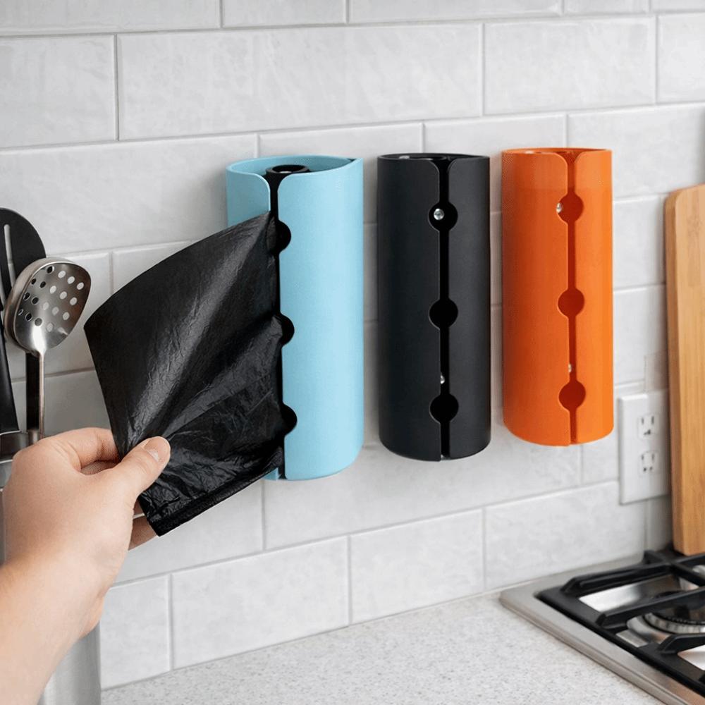 Plastic Trash Bags Storage Box Wall Mounted Garbage Bag Dispenser Plastic Bags Container Bathroom