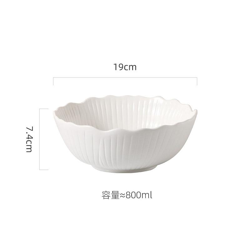 

Однотонная керамическая суповая миска в форме цветка неправильной формы, салатница, фруктовая миска, миски для лапши, специальная ресторанная посуда