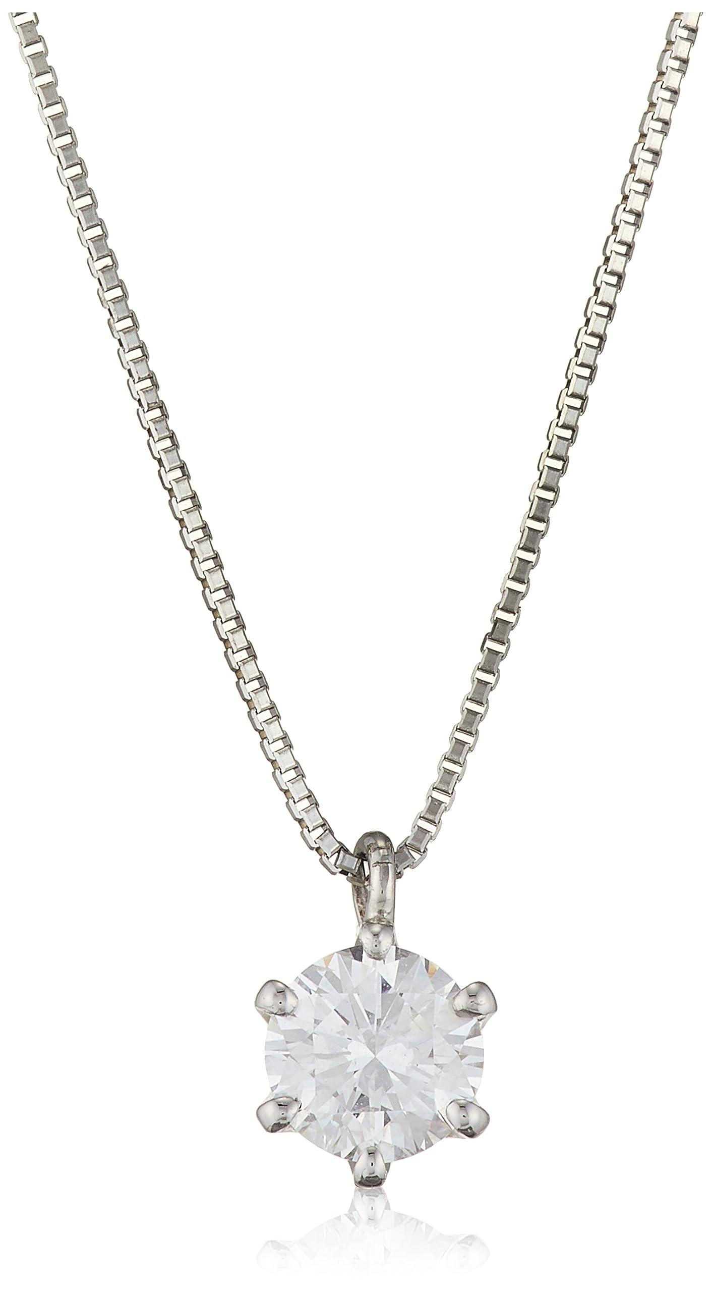 

Platinum D Cut Diamond Necklace GGS Certificate of Authenticity D80024327 Includes Exclusive BOX [D Collection] Color/Excellent 0.3ct