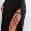 Neue Sexy Elastische Band Bandage Bein Oberschenkel Kette für Frauen Boho Schwarzes Eisen Geschirr Strumpfhalter Gürtel Körper Schmuck Kleid Dekorieren Neu