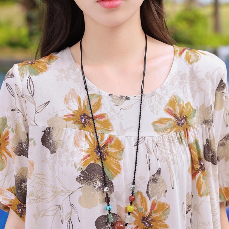 Elegant Long Dresses Summer Clothes Short Sleeve Casual Loose Women Dress