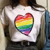 Women Casual T Shirt Womens Fashion Cute Love Print Harajuku Female Basic Short Sleeve T-Shirt White Simple Tshirts Tops Tshirt