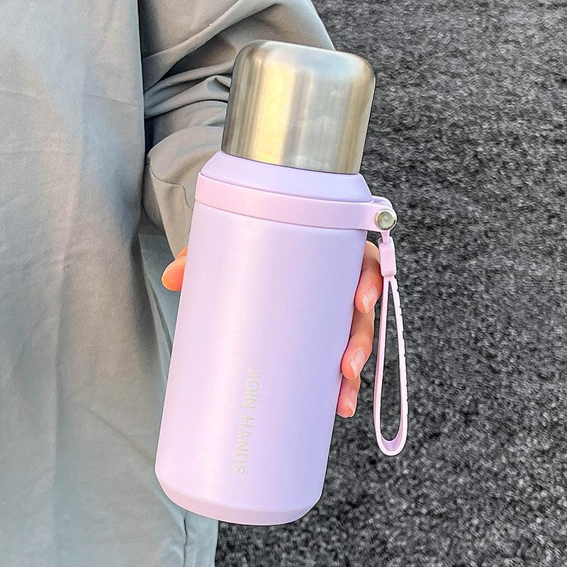 316 Stainless Steel Thermos Cup for Girls, Simple Direct Drinking Water Cup for Sports Boys, Tea Cup with Tea Compartment