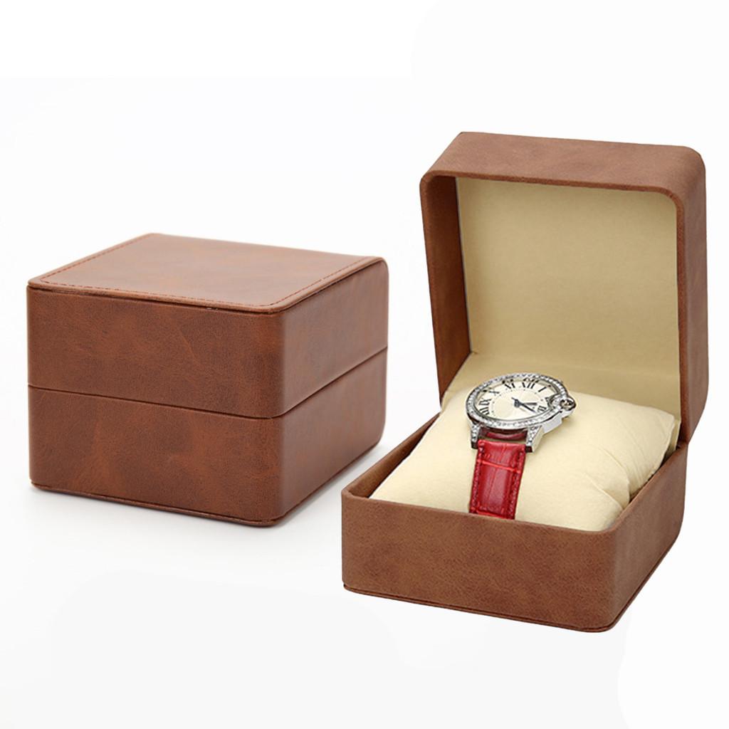 PU Leather Watch Box Luxury Flip Watches Storage Boxes Man Jewelry Organizer Packaging Case Portable Gift Watch Box (no Watch)